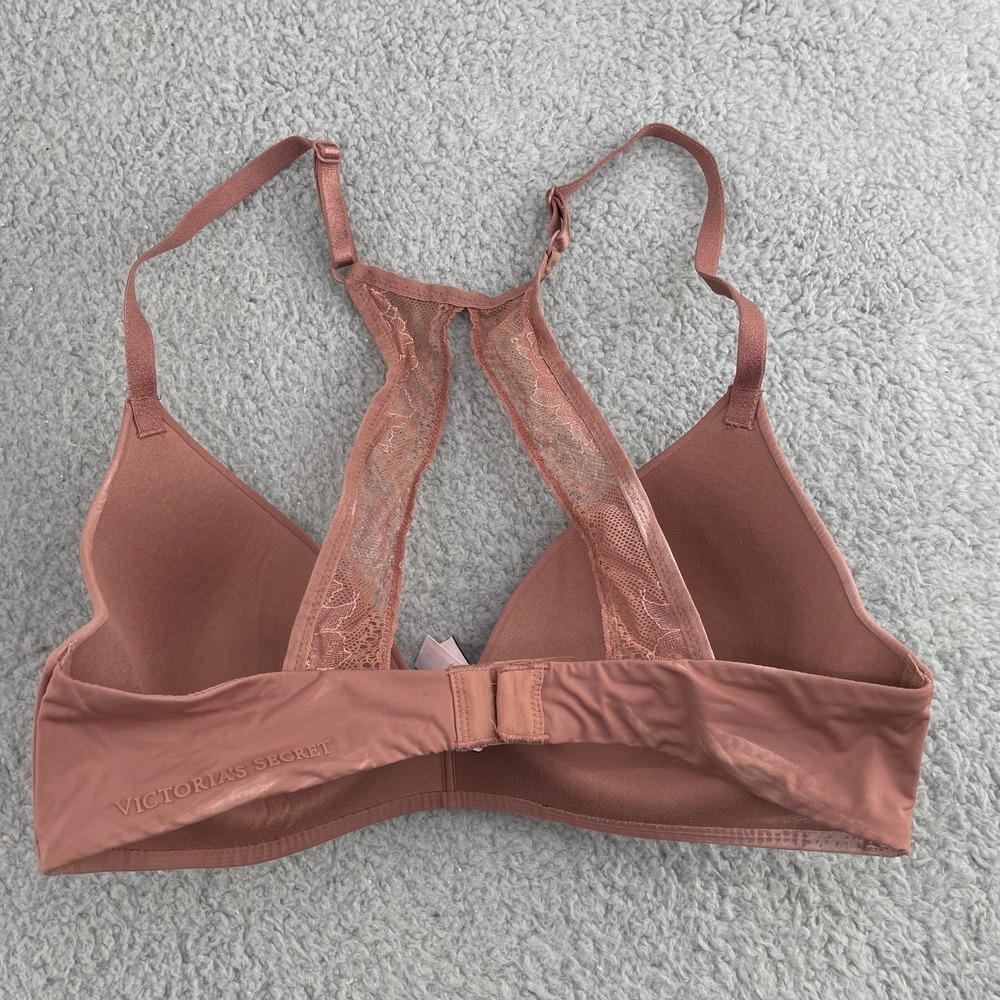 Victoria's Secret Women's Not Wire Push Up Bra Womens 32C Orange Brown Coquette - Picture 2 of 7